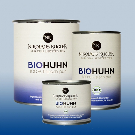 Nikolaus Kugler Bio Tiernahrung bio Hundefutter Bio Huhn pur 100% Hühnerfleisch